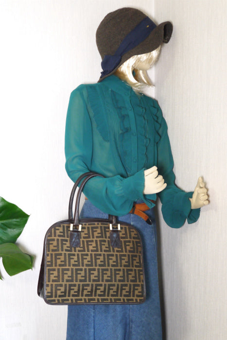 OLDFendi　ズッカ柄ハンドバッグ（茶）