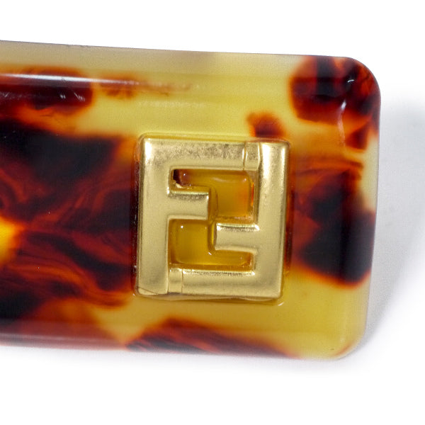 Fendi　ズッカ×べっ甲調バレッタ（茶）