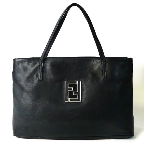 Fendi　ダブルF　総皮ハンドバッグ（黒）
