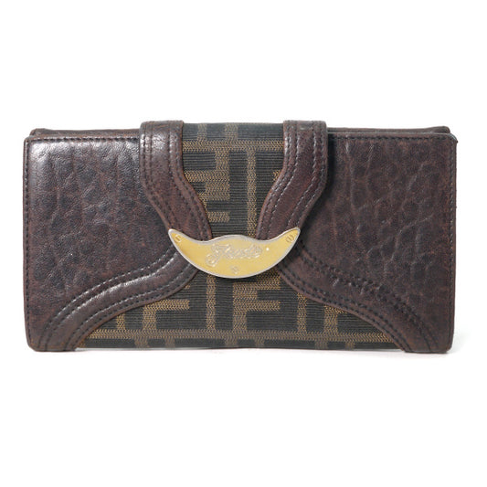 Fendi レア!!筆記体ロゴ ズッカ柄 長財布(茶)