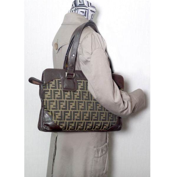 Fendi　ズッカ柄2WAYトートバッグ（茶）