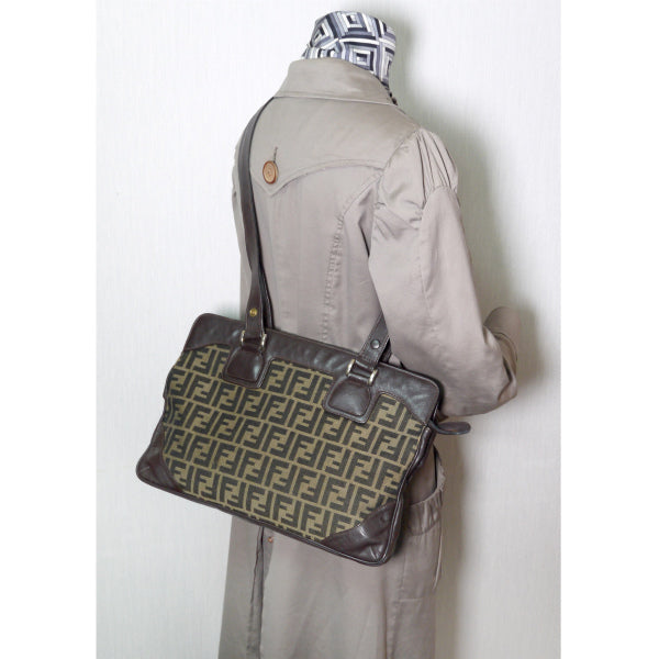 Fendi　ズッカ柄2WAYトートバッグ（茶）