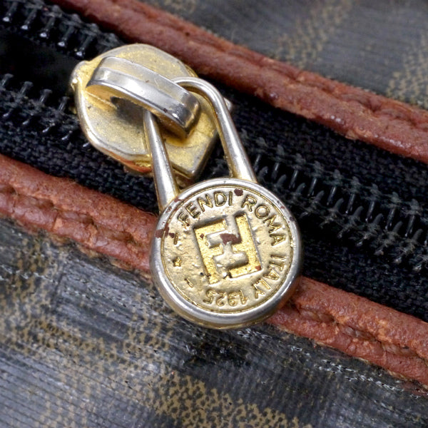 FENDI　ズッカ柄PVCボックス型ミニショルダー（茶）