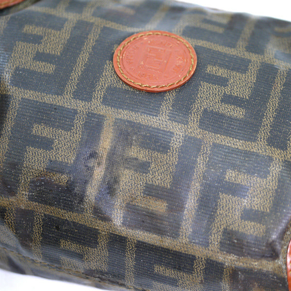 FENDI　ズッカ柄PVCボックス型ミニショルダー（茶）