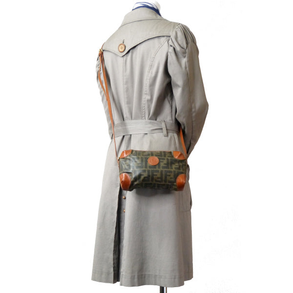 FENDI　ズッカ柄PVCボックス型ミニショルダー（茶）