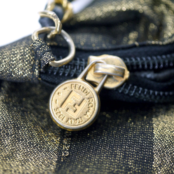 Fendi　レア！ペカン柄ラメ織チェーンポシェット（ゴールド）