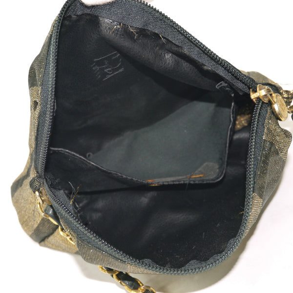 Fendi　レア！ペカン柄ラメ織チェーンポシェット（ゴールド）