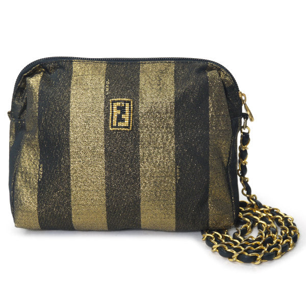 Fendi　レア！ペカン柄ラメ織チェーンポシェット（ゴールド）