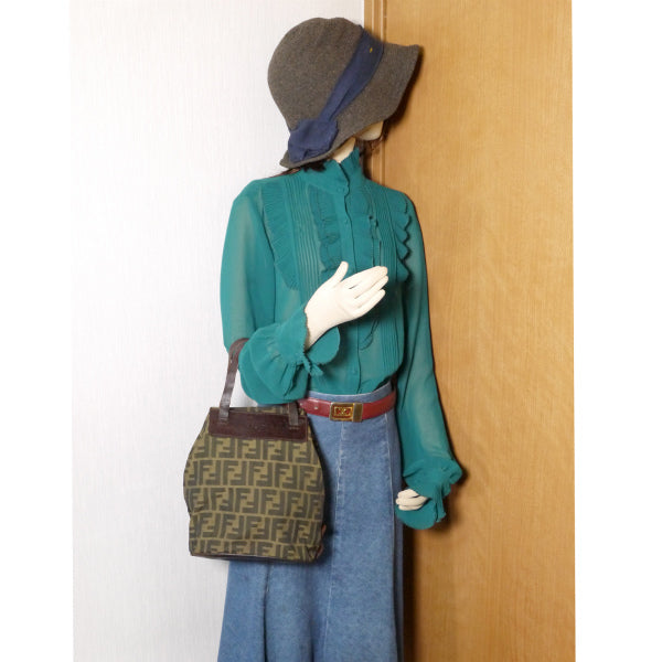 OLD Fendi　ズッカ柄 ミニハンドバッグ（茶）