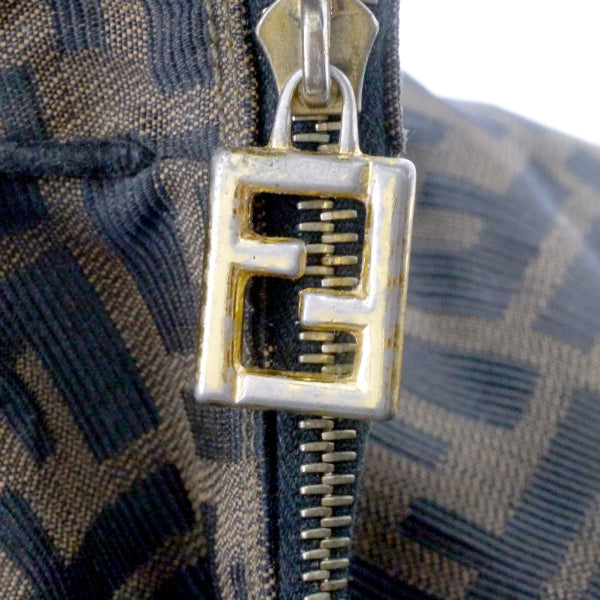 FENDI　ズッカ柄 鍵付きバニティハンドバッグ（茶）