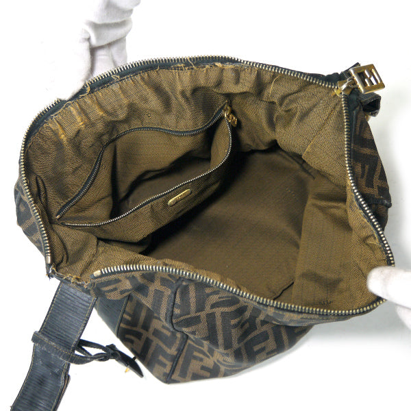 FENDI　ズッカ柄 鍵付きバニティハンドバッグ（茶）