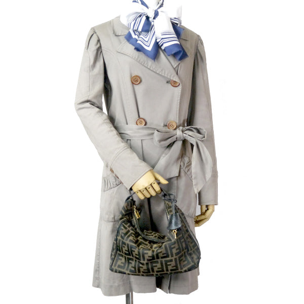 FENDI　ズッカ柄 鍵付きバニティハンドバッグ（茶）