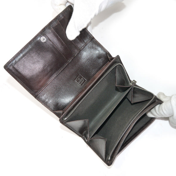 Fendi ズッカ柄 コンパクト折り財布(茶)
