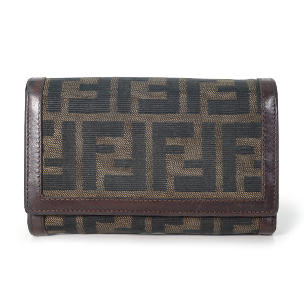 Fendi ズッカ柄 コンパクト折り財布(茶)