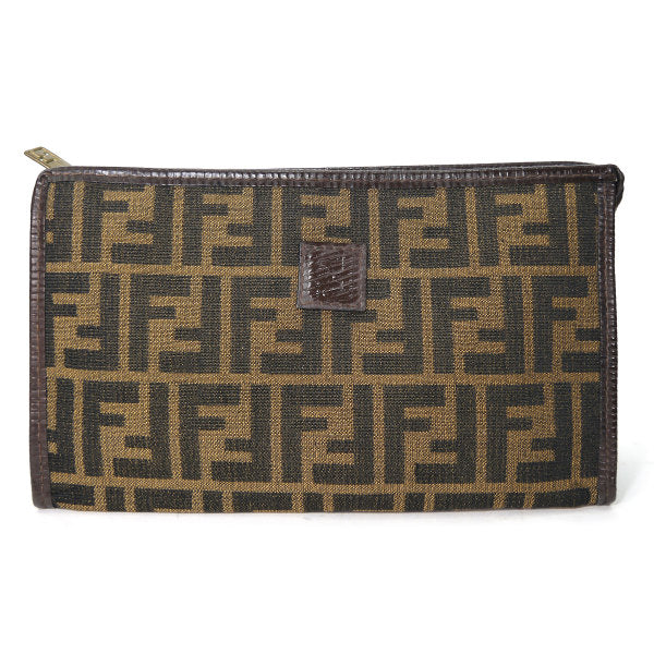 Fendi ズッカ柄 スクエアポーチ（茶）