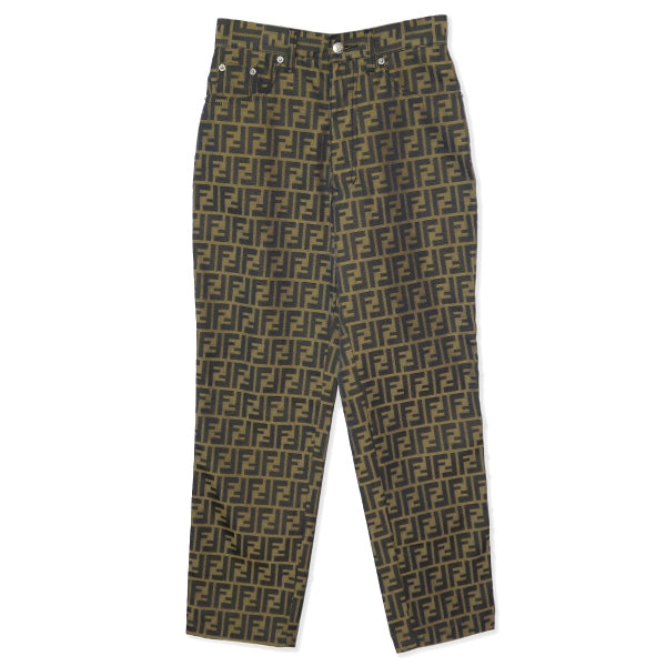 Fendi vintageズッカ柄ハイウエストパンツ（茶）