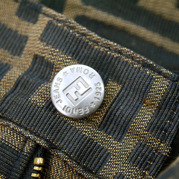 Fendi vintageズッカ柄ハイウエストパンツ（茶）