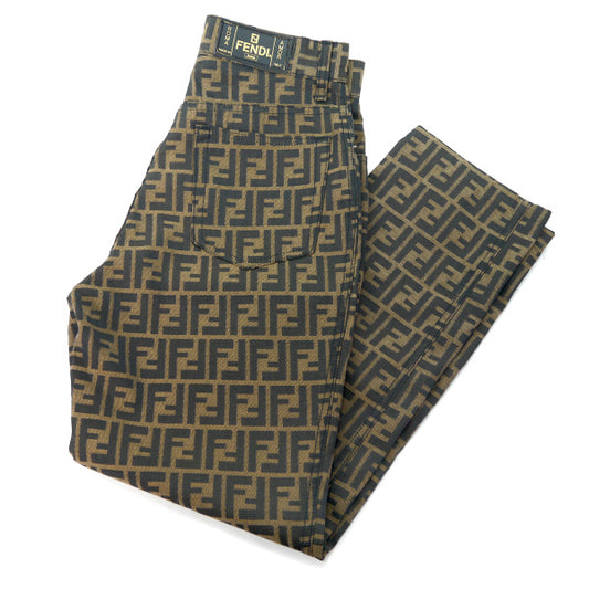 Fendi vintageズッカ柄ハイウエストパンツ（茶）