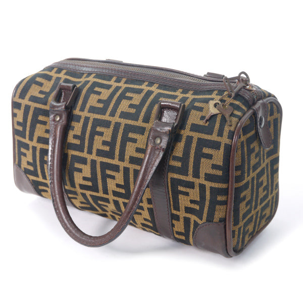 Fendi　ズッカ柄ジャガード ミニボストンバッグ（茶）