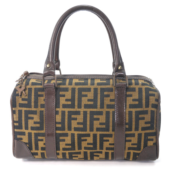 Fendi　ズッカ柄ジャガード ミニボストンバッグ（茶）