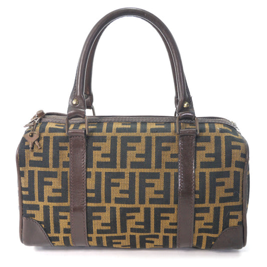 Fendi　ズッカ柄ジャガード ミニボストンバッグ（茶）