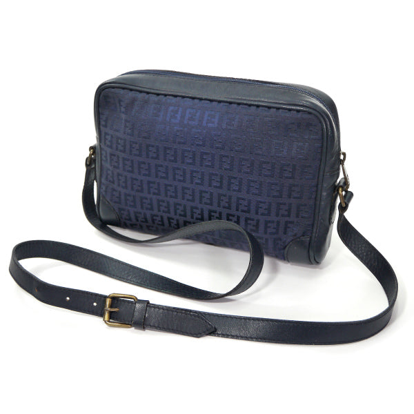 Fendi ズッキーノ柄ジャガード斜めがけショルダー（紺）