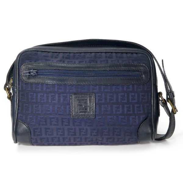 Fendi ズッキーノ柄ジャガード斜めがけショルダー（紺）