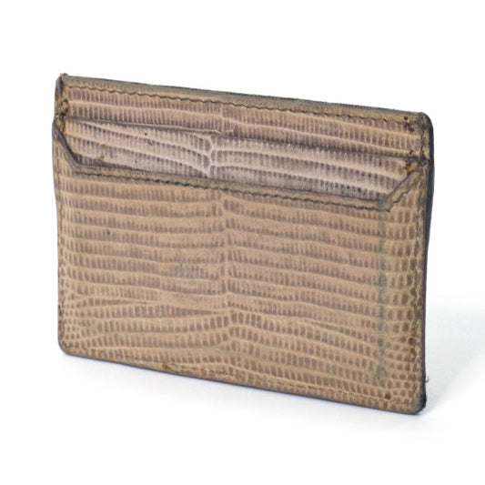 Fendi FFロゴ リザードカードケース（ベージュ）