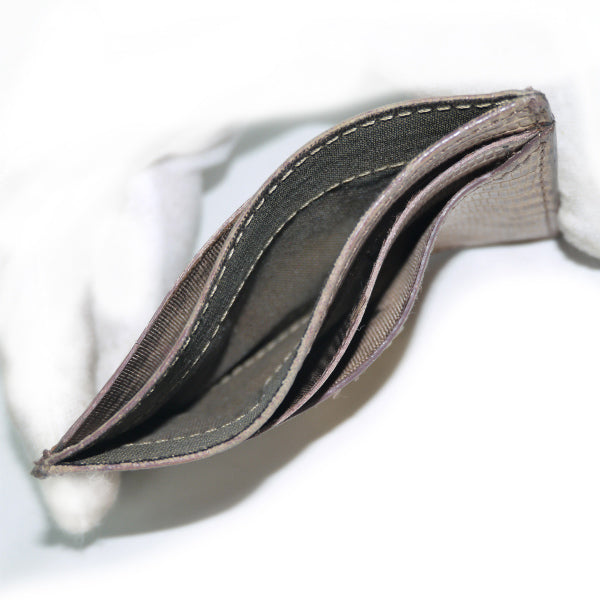 Fendi FFロゴ リザードカードケース（ベージュ）