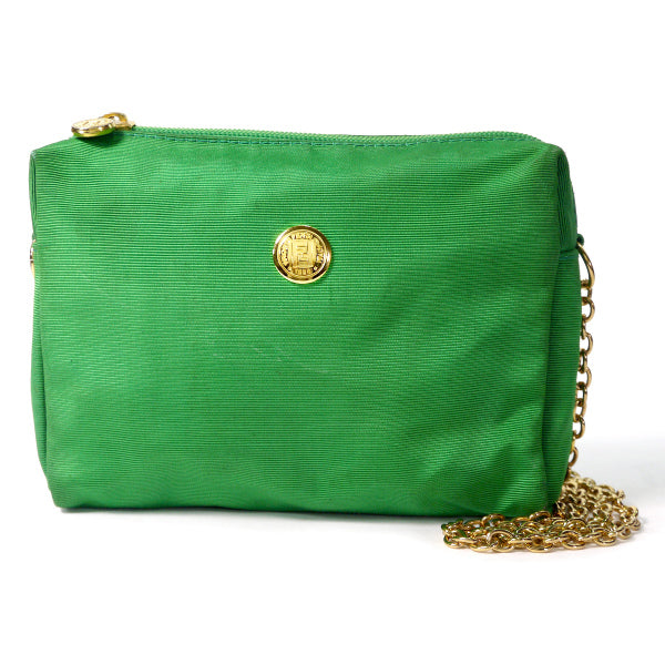 Fendi FFロゴ ナイロンチェーンポシェット（エメラルド）