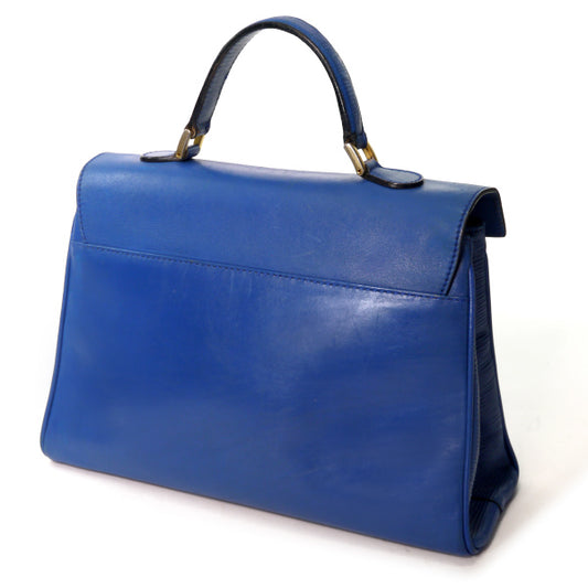 Fendi ビッグロゴ 本革製ハンドバッグ（青）