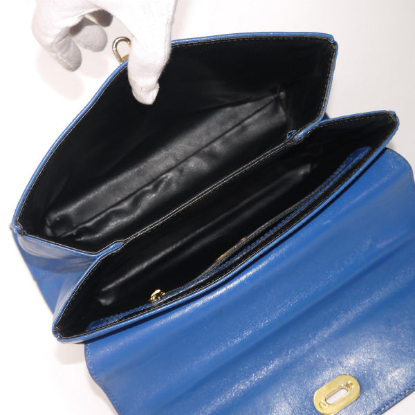 Fendi ビッグロゴ 本革製ハンドバッグ（青）