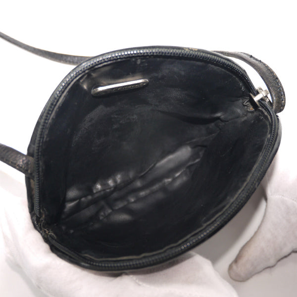 OLD Fendi 編み込みレザー サークルショルダー（黒）