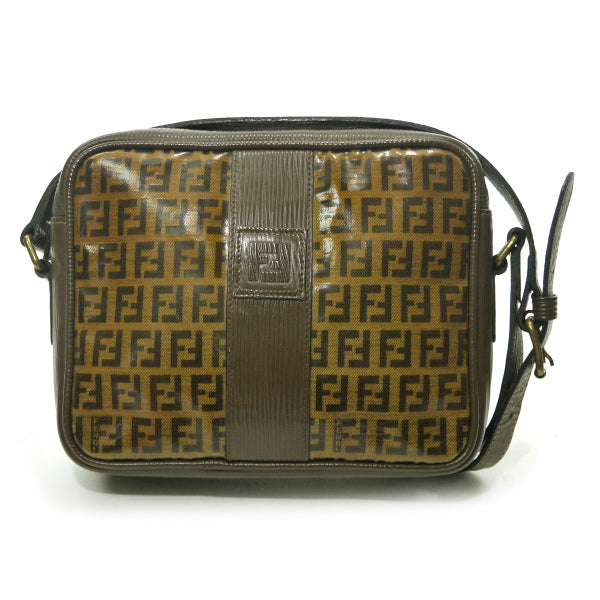 FENDI　ズッキーノ柄スクエアショルダー（茶）