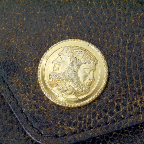 Fendi レア！ヤヌス神リザード×スエードショルダー（濃茶）