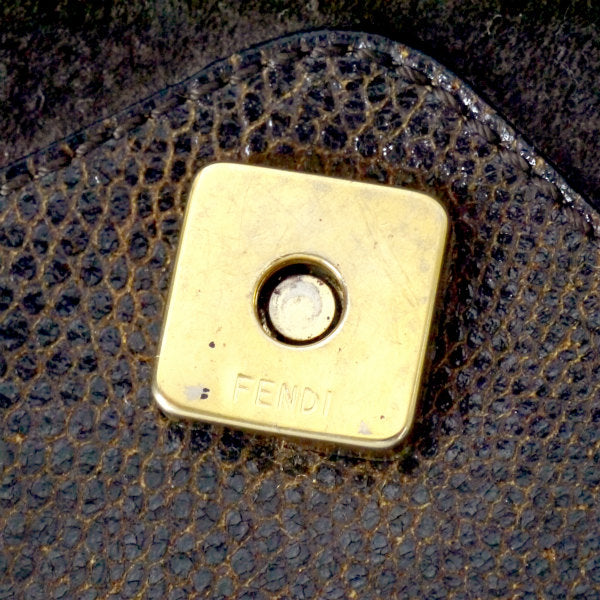 Fendi レア！ヤヌス神リザード×スエードショルダー（濃茶）