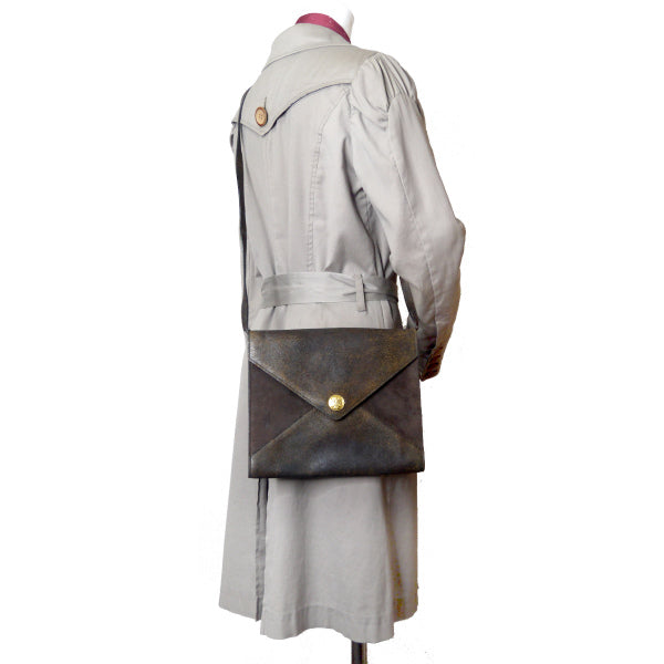 Fendi レア！ヤヌス神リザード×スエードショルダー（濃茶）