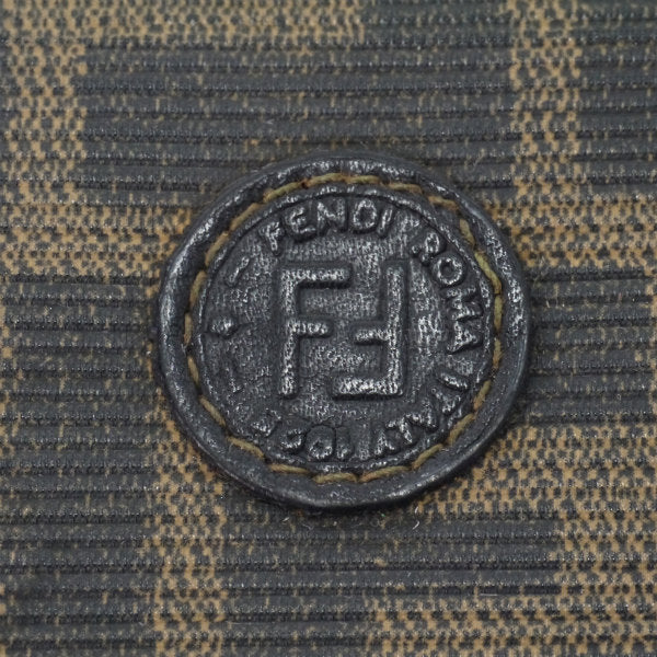 FENDI　ズッカ柄がま口ミニ折財布（黒）