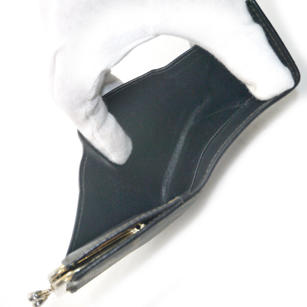 FENDI　ズッカ柄がま口ミニ折財布（黒）