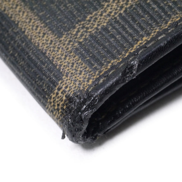 FENDI　ズッカ柄がま口ミニ折財布（黒）