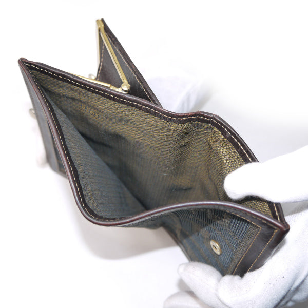 Fendi　ズッカ柄がま口 ミドル財布(茶)