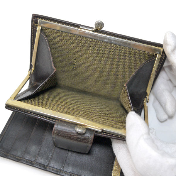 Fendi　ズッカ柄がま口 ミドル財布(茶)