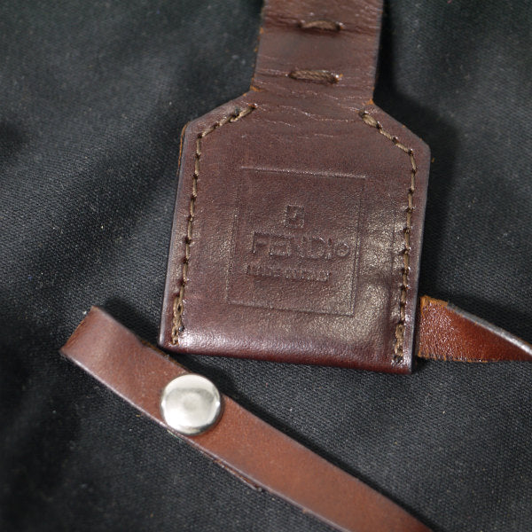 Fendi　ズッカ柄 折り畳み大型トートボストン（茶）