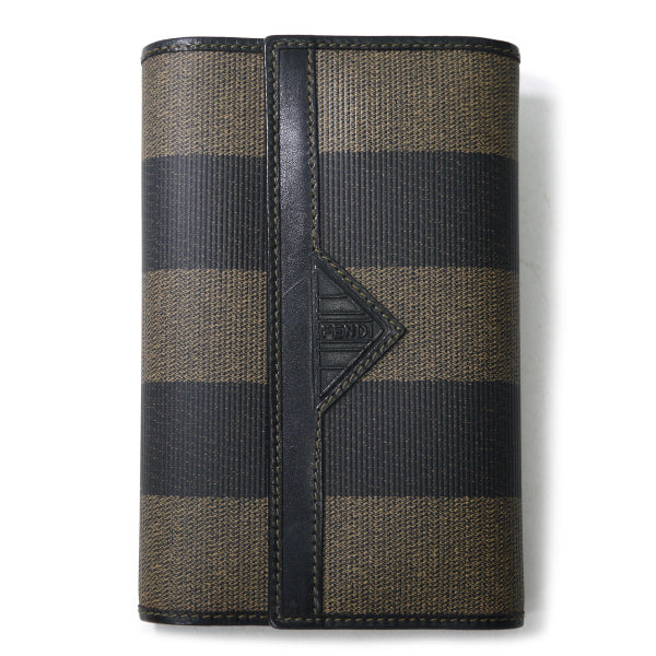 Fendi　ペカン柄がま口 ミドル財布（黒）