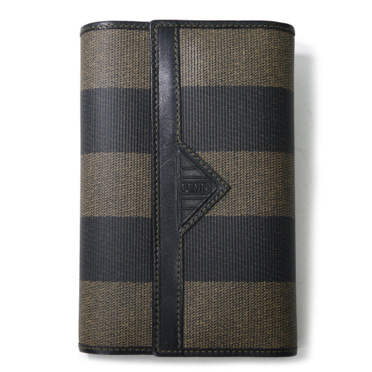 Fendi　ペカン柄がま口 ミドル財布（黒）