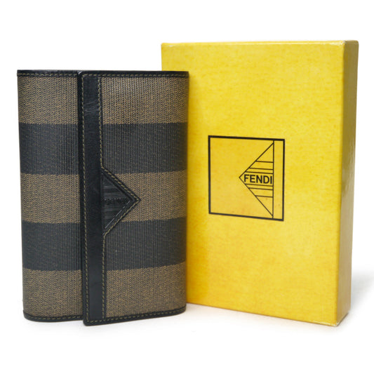 Fendi　ペカン柄がま口 ミドル財布（黒）