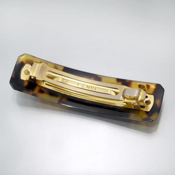 Fendi　ダブルFロゴべっ甲調バレッタ（茶）