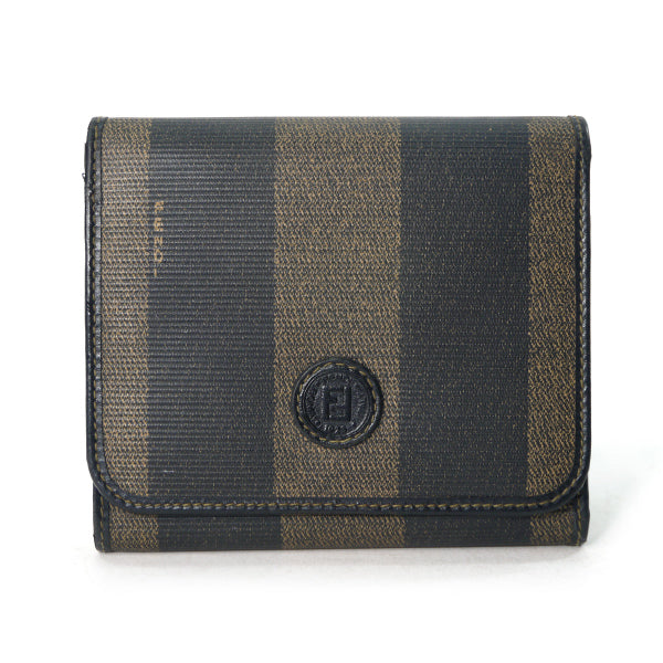 Fendi　ペカン柄3つ折り財布（黒/茶）