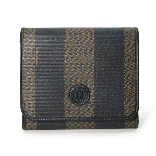 Fendi　ペカン柄3つ折り財布（黒/茶）