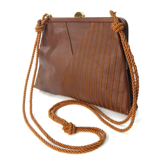 Fendi　がま口FFロゴ台形ミニショルダー（茶）